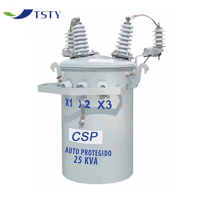 Transformator napełniony olejem -Zapewniony 60Hz 23kV 230V / 460V 50kVA Transformator montowany na pojedynczym fazie